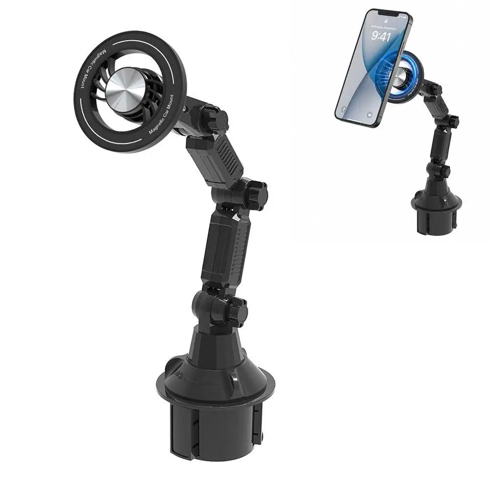 Magnetic Car Phone Mount Cup Holder – 360° Adjustable