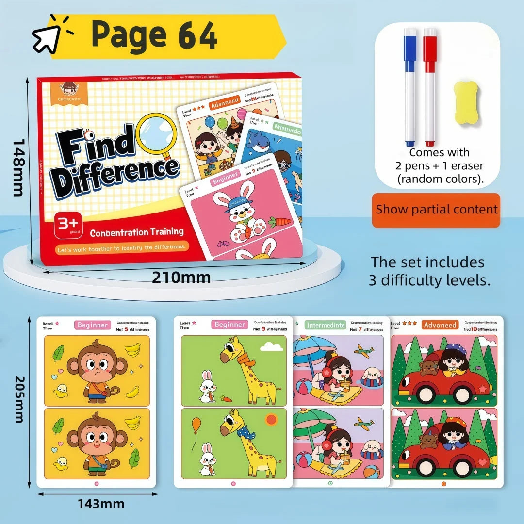 Find the Differences Card Game – Reusable Kids Puzzle