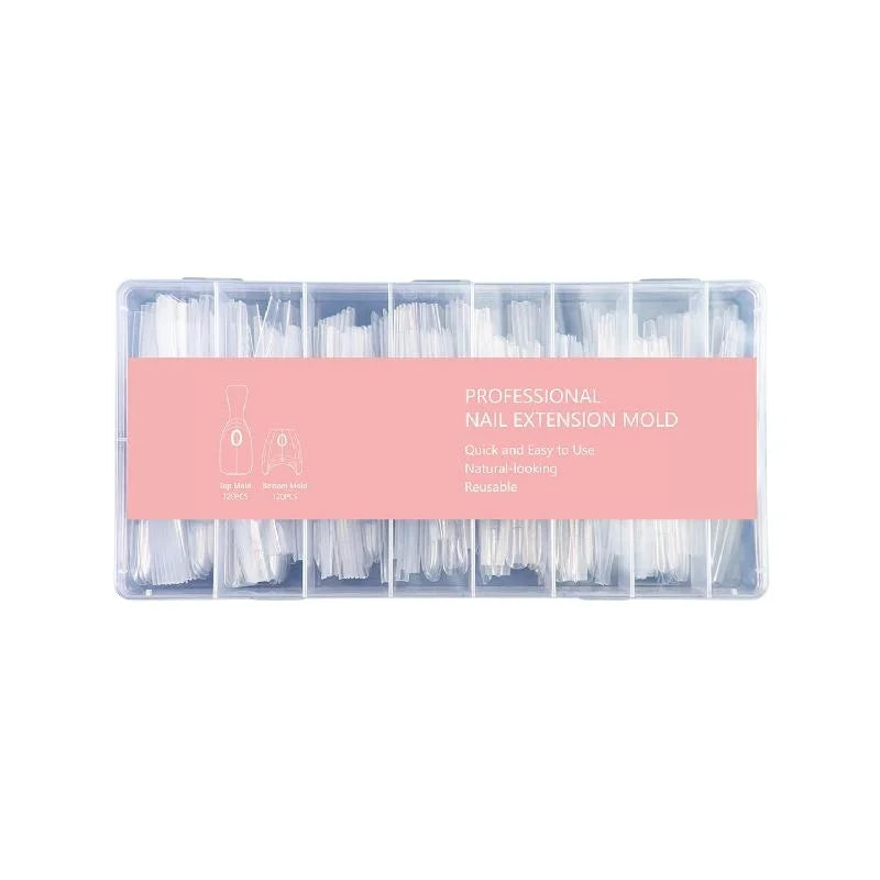240pcs Sandwich Dual Nail Forms – 15 Oval Sizes Extension Molds