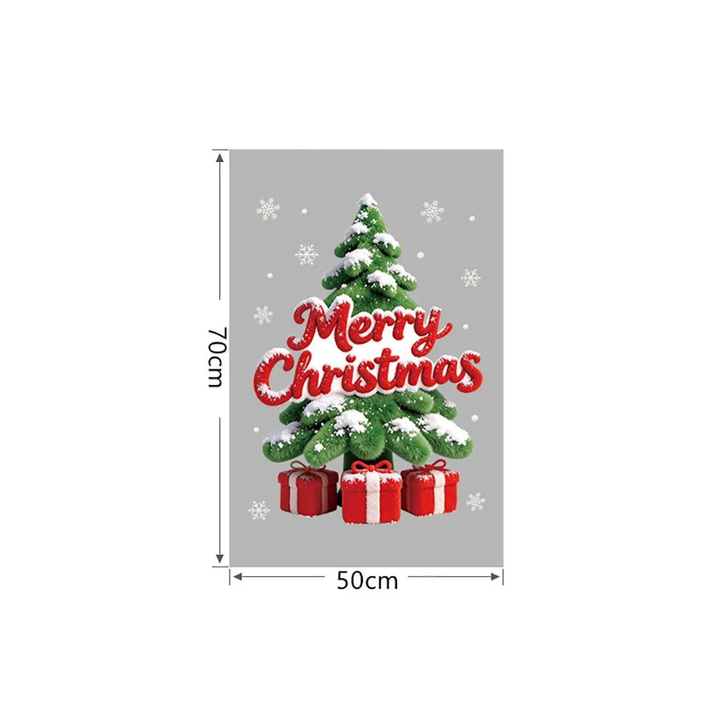 Christmas Window Stickers – Santa Snowman Snowflake PVC Decal