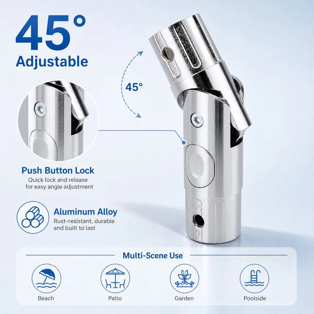 Aluminum Alloy Umbrella Tilt Adapter | Multi-Angle Push Button