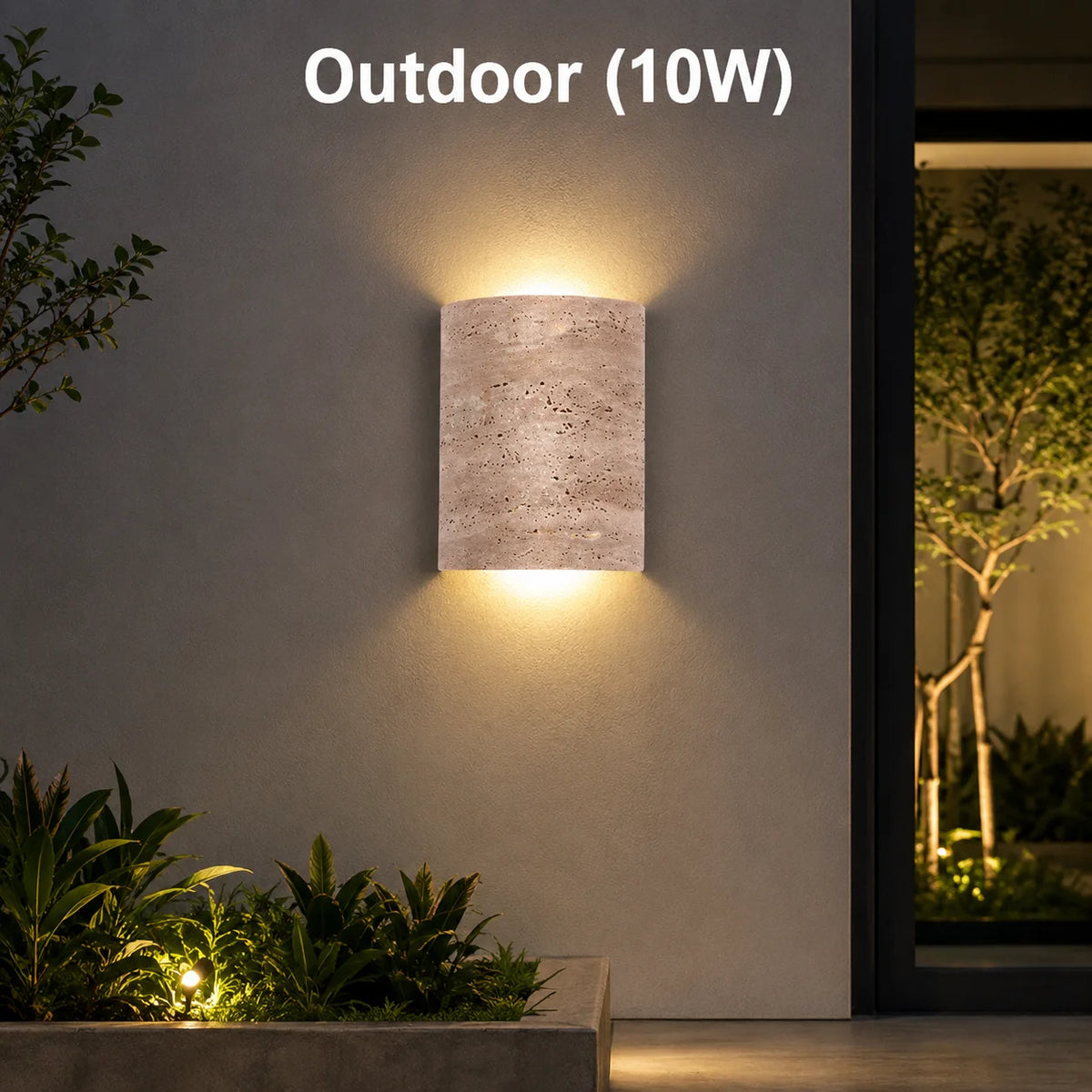 Wabi Sabi Yellow Travertine LED Wall Sconce – Natural Stone Lamp