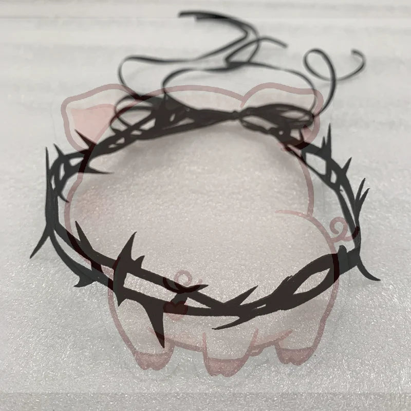 Gothic Thorns Velvet Choker Necklace – Vintage Clavicle Chain