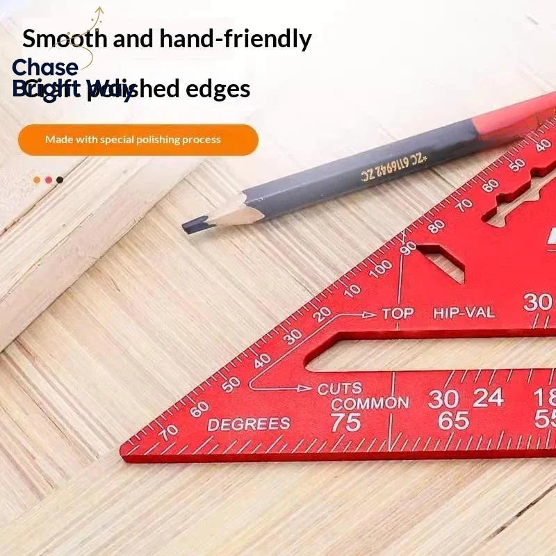 Aluminum Alloy Triangle Ruler – 4-in-1 Precision Woodworking Gauge