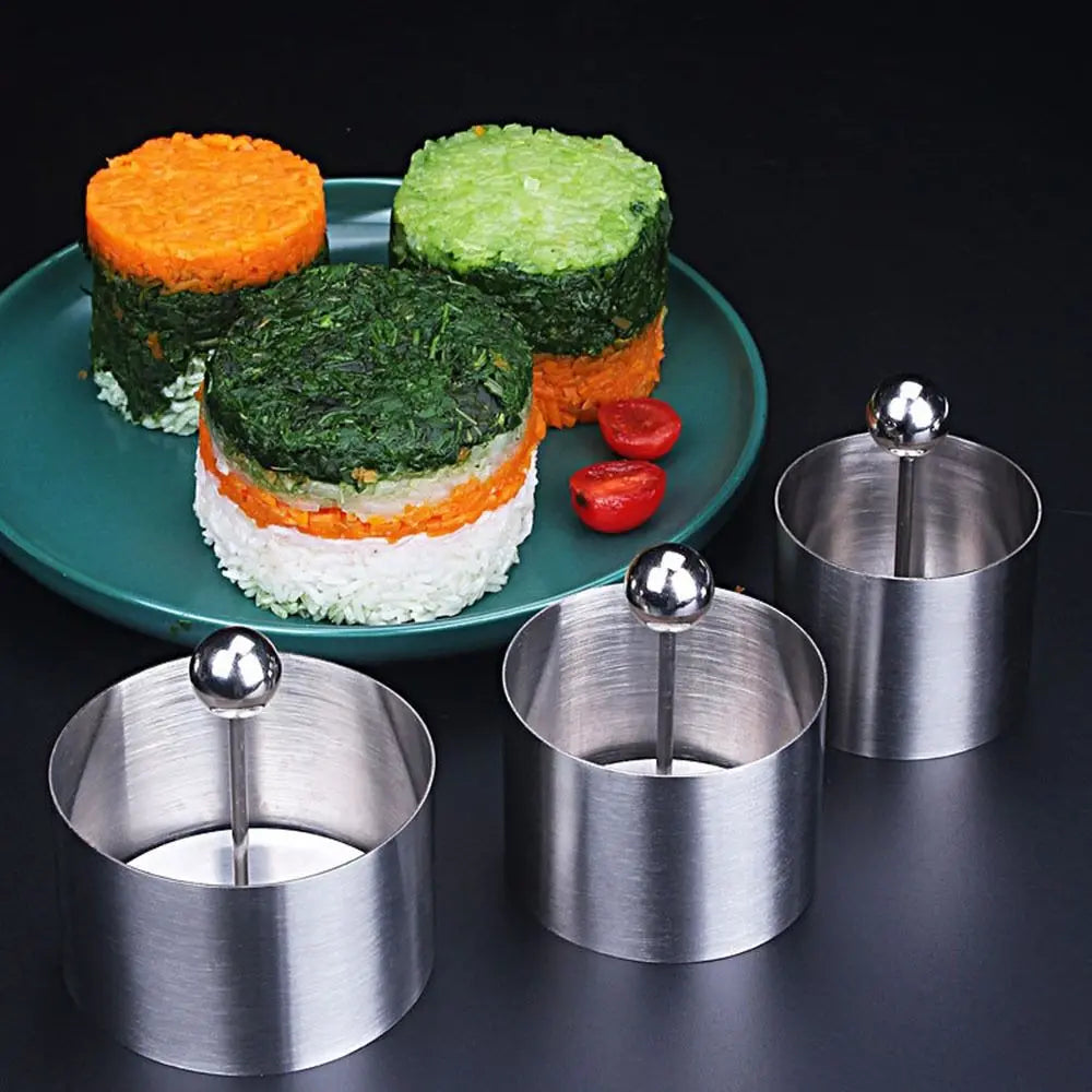 Stainless Steel Round Cake Mousse Ring Mold with Pusher