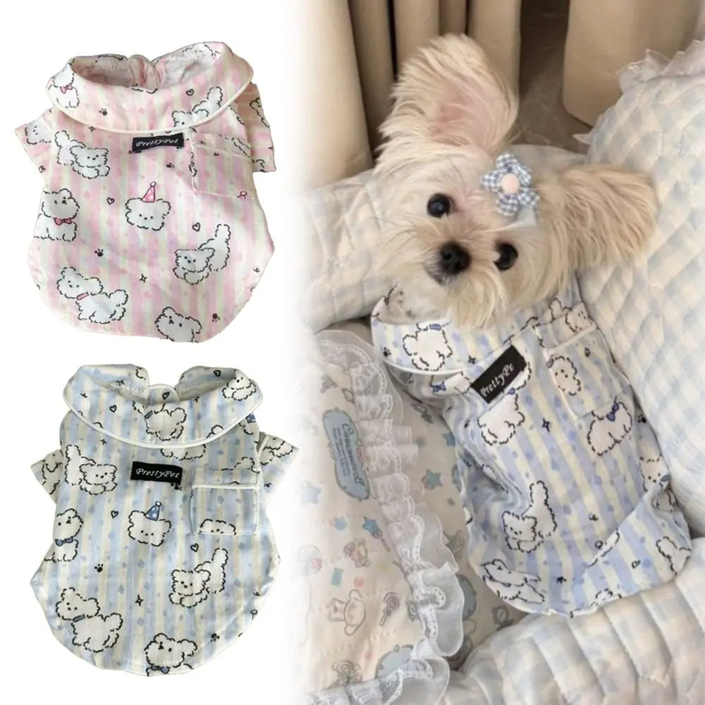 Cute Puppy Print Dog Sleepwear – Anti-Shedding Base Layer