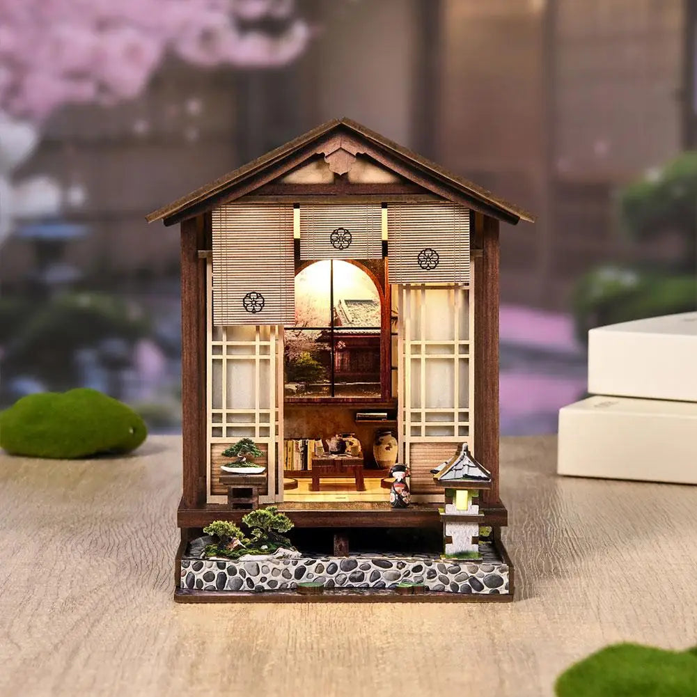 DIY Moss Lantern Book Nook Kit – Japanese Miniature Shelf Insert