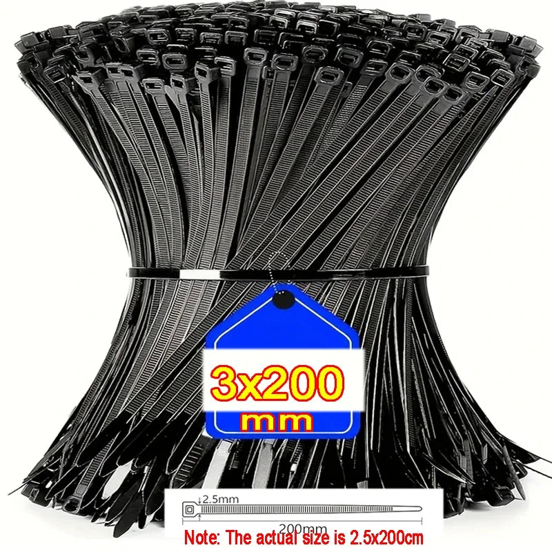 Nylon Cable Ties 1000/100 Pack – Self-Locking Zip Ties 5mm