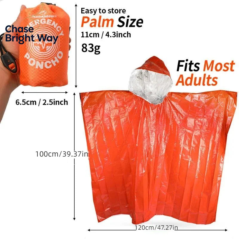 Thermal Emergency Waterproof Poncho with Storage Bag | Hiking