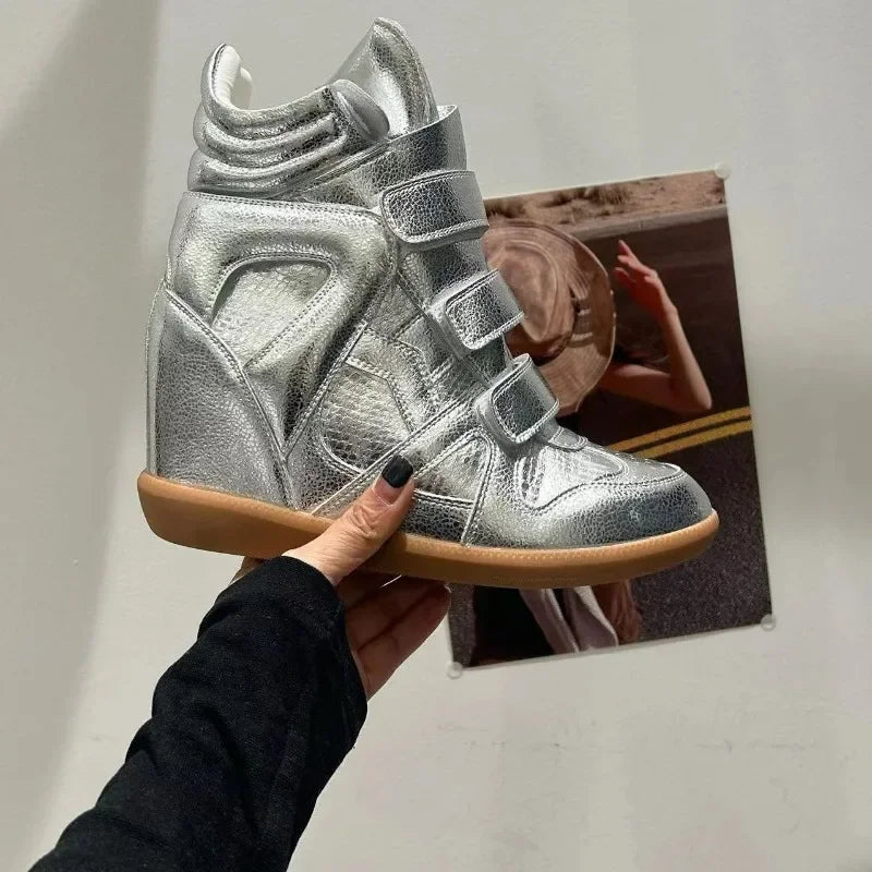 LEDP Women's Ankle Boots – 8CM Hidden Wedge Heel Split Leather