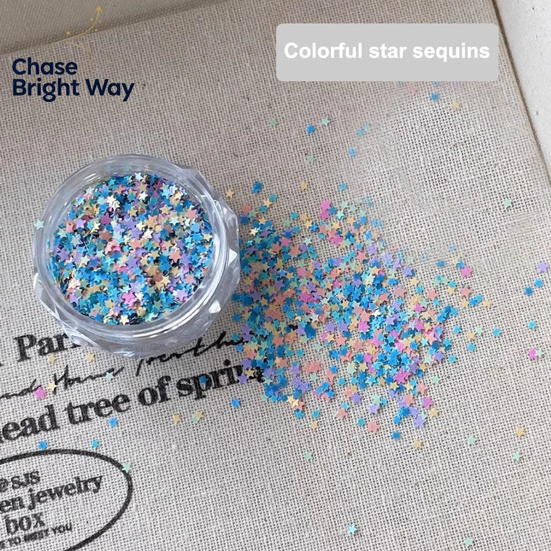 Star Shape Macaron Nail Glitter Sequins – DIY Nail Art Decor