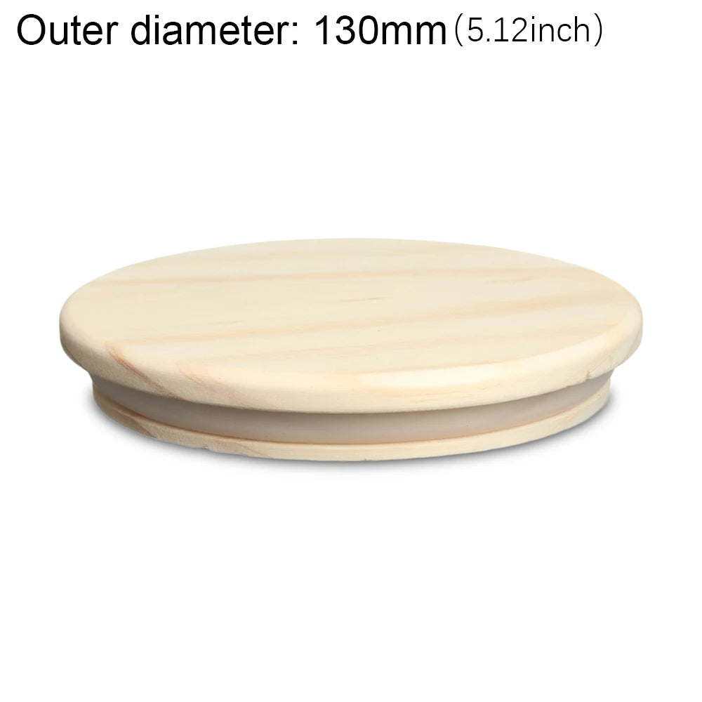 Wood Wide Mouth Mason Jar Lids with Silicone Ring – 7 Sizes