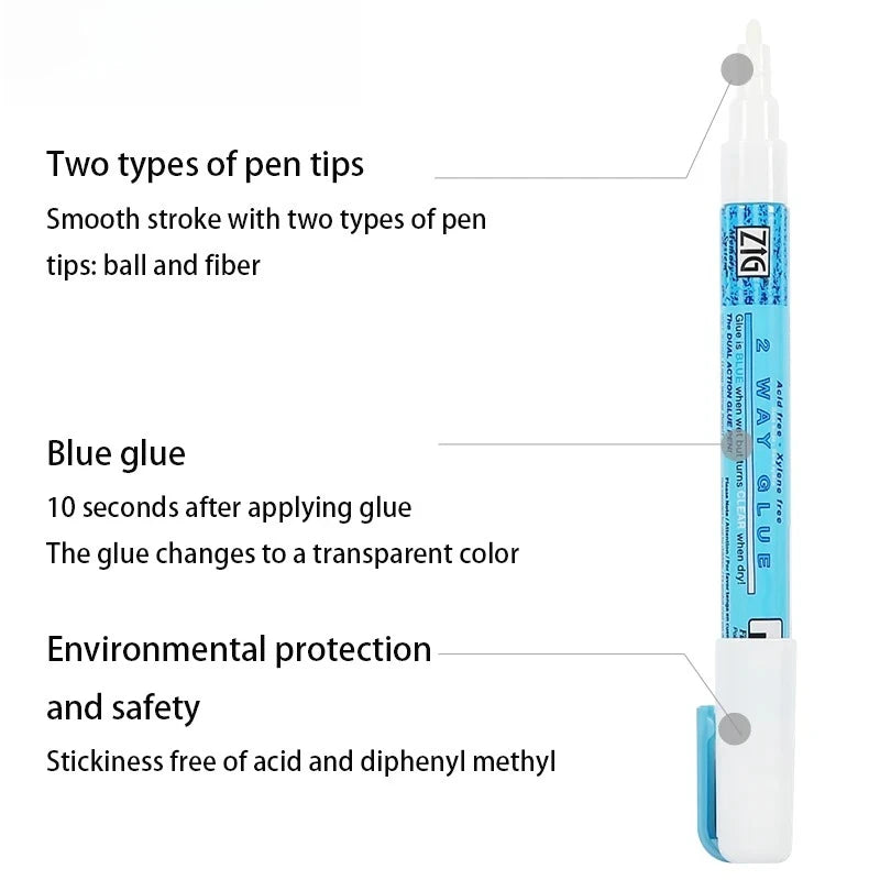 ZIG Kuretake 2-Way Glue Pen 1mm–15mm | Craft Adhesive