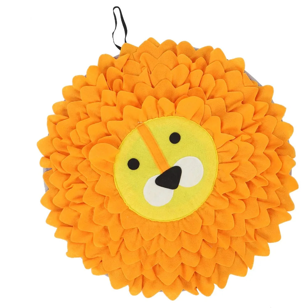 Round Pet Snuffle Mat – Animal Print Slow Feeding Foraging Pad