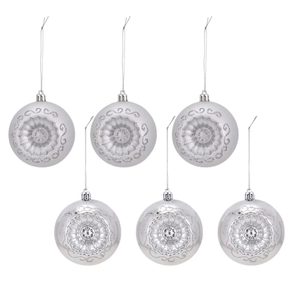 Plastic Christmas Ball Ornaments Shiny Matte Red Gold 4-Pack