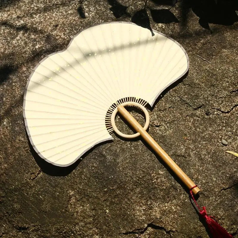 Ginkgo Round Bamboo Hand Fan – DIY Painting, Dance & Party