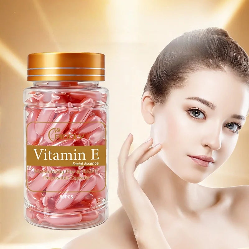 Vitamin E Facial Essence Capsules – 80ct Moisturizing Face Oil
