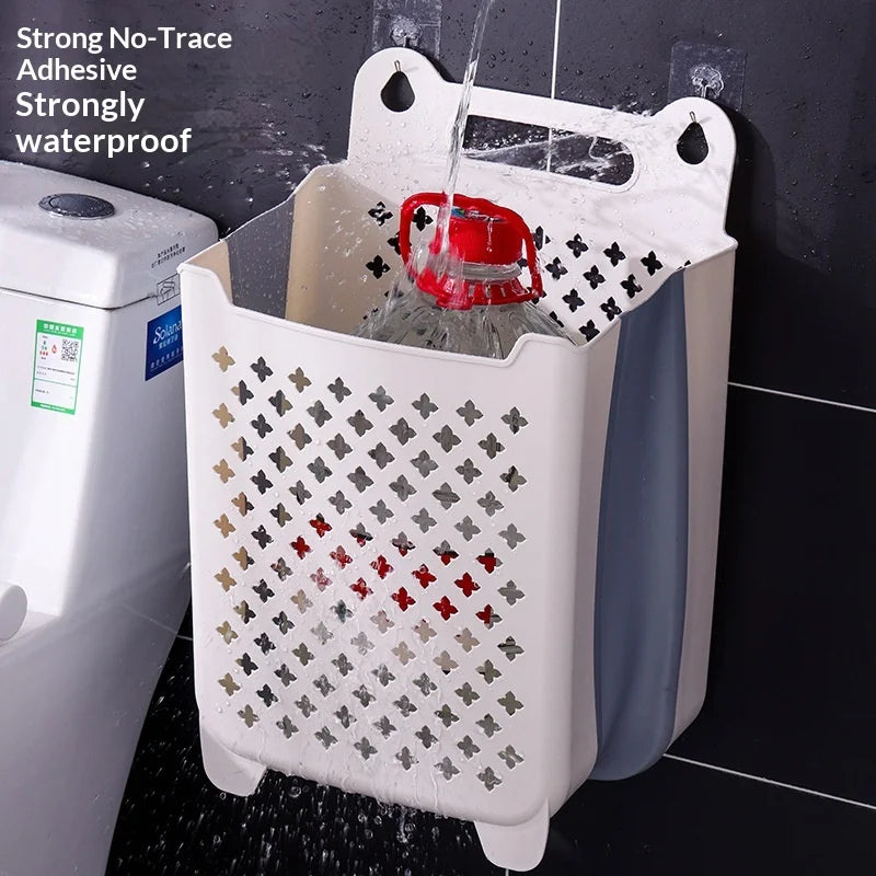 Wall Mounted Foldable Laundry Basket | Large Capacity Organizer