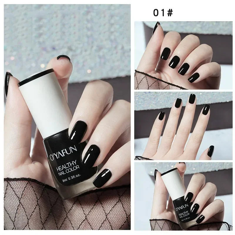 Handaiyan 8ml Water-Based Nail Polish – 40 Colors, Peel-Off