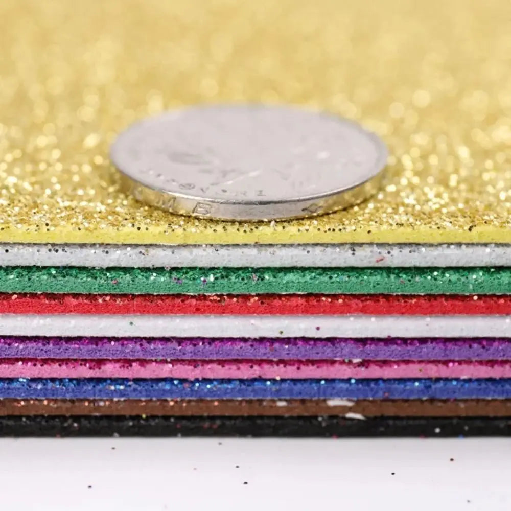 Self-Adhesive Glitter EVA Foam Paper A4 – 10-Pack Craft Sheets