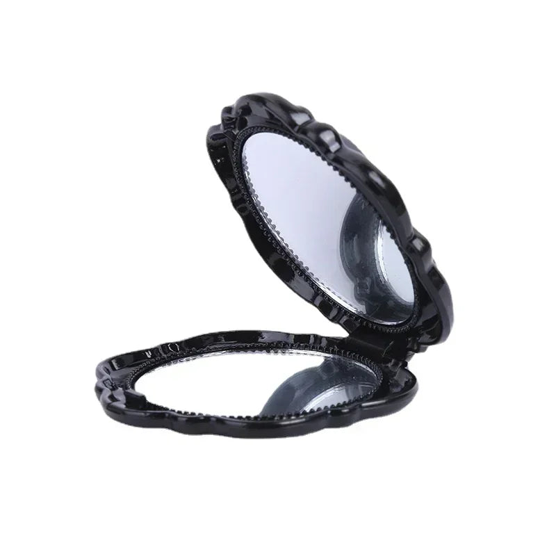 Retro Rose Compact Pocket Mirror – Double Sided Makeup Mirror