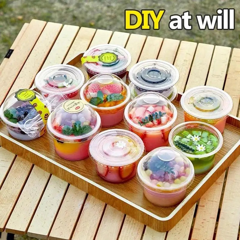 50-Pack 150ml Disposable Dessert Cups with Lids | Clear PET