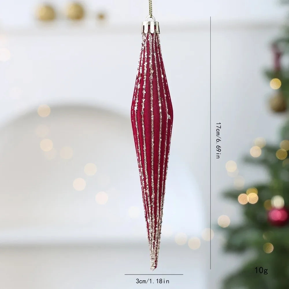 Red Flocked Christmas Ball Ornaments | DIY Holiday Hanging Decor