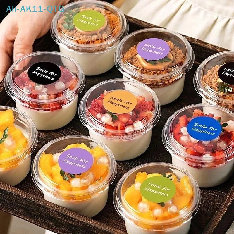 50-Pack 150ml Disposable Dessert Cups with Lids | PET Pudding