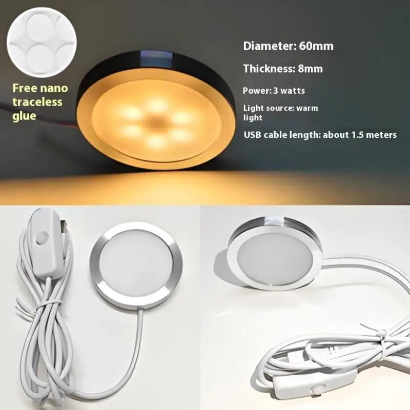 USB Circular Ultra-Thin Aluminum LED Lamp 5V – DIY & 3D Printer
