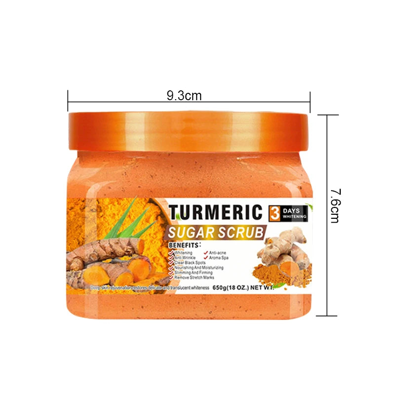 Turmeric Sugar Body Scrub 650g – Natural Brightening Exfoliator