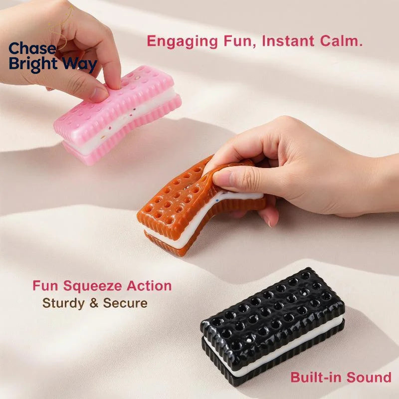 Ice Cream Sandwich Squishy Fidget Toy – Soft Squeeze Sensory