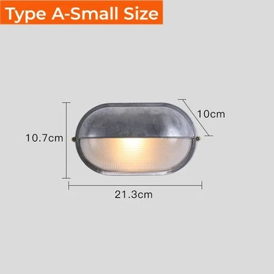 Retro Industrial LED Wall Sconce IP65 Waterproof E27 Glass