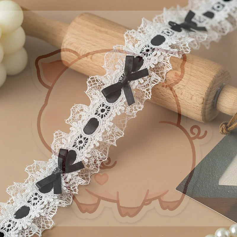 Monitor Decor Strip Sticker – Black Bow Lace Wings Design