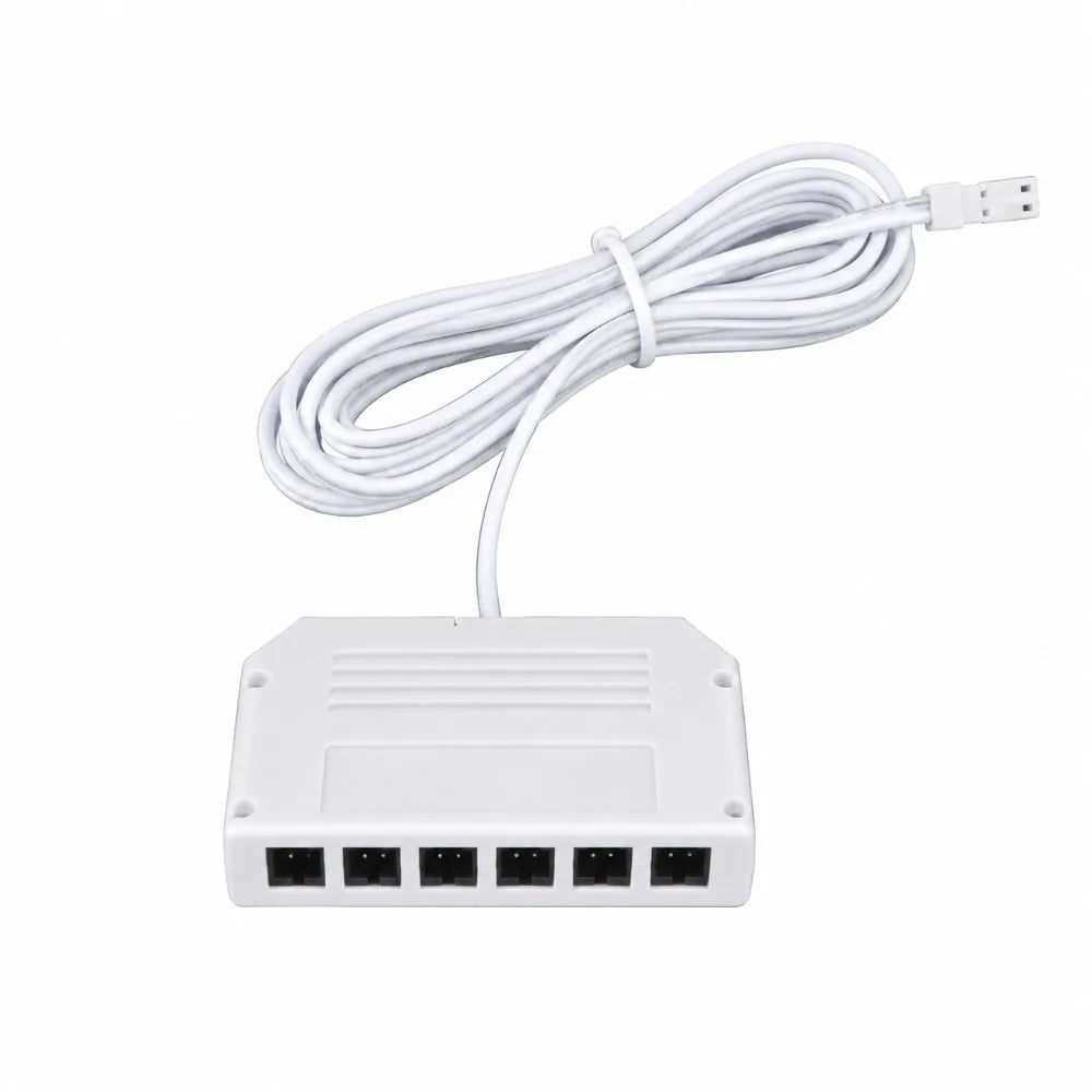 DC 24V 6-Port LED Cabinet Light Splitter Box | 4.92ft Cable