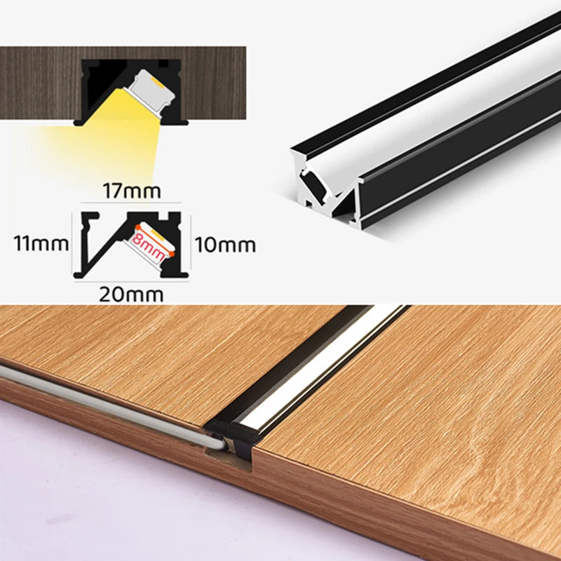 Recessed LED Aluminum Profile Channel with Milky Cover | Cabinet