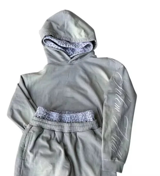 Y2K Punk Printed Hoodie & Sweatpants Set – Women's Loose Fit