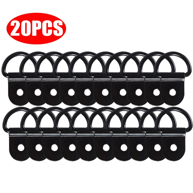Black D-Ring Tie Down Anchor Rings – Truck Trailer RV Boat