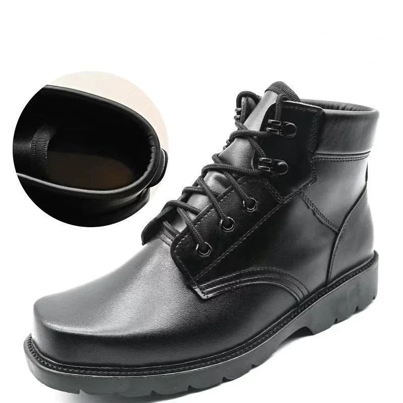 Men's Platform Work Safety Ankle Boots – Steel Toe, Non-Slip