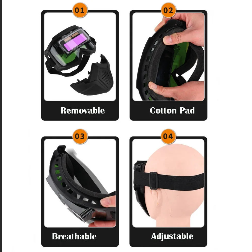 Auto-Darkening Welding Mask – Adjustable Split-Type Face Shield