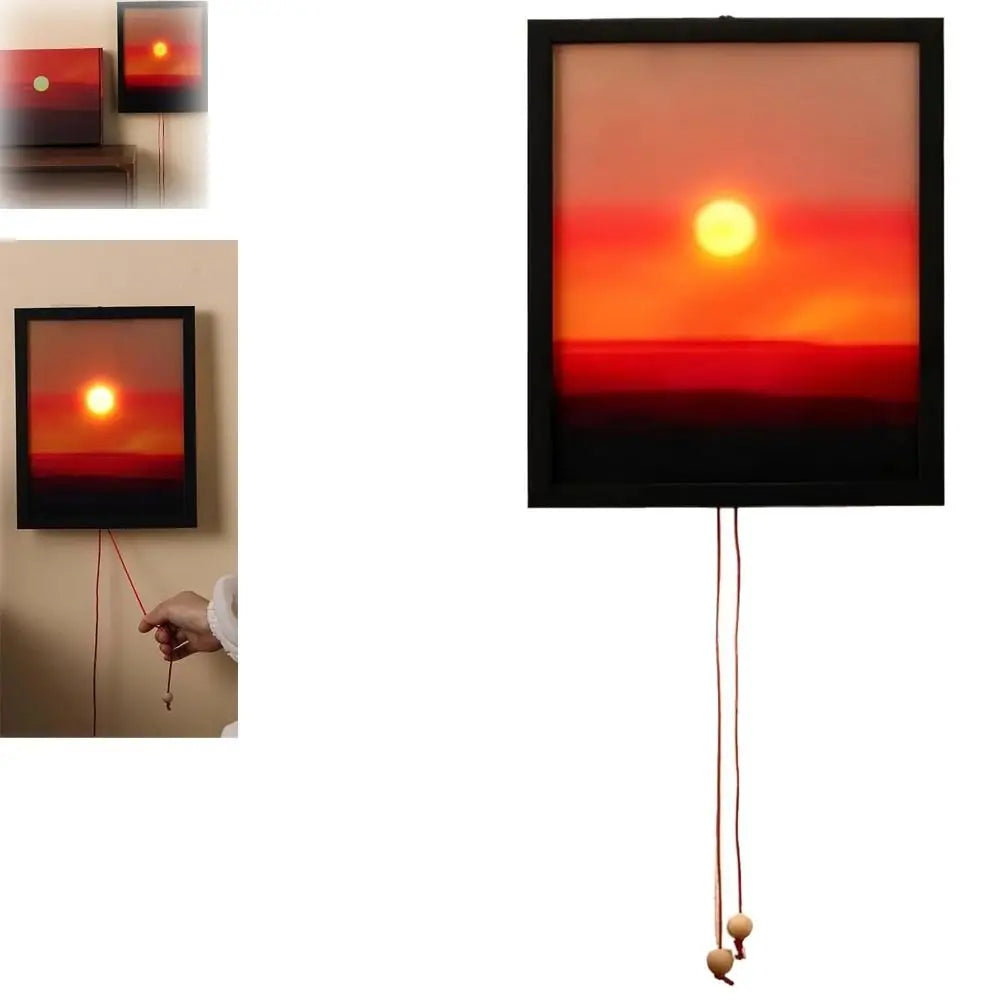 Sunset Pull Rope LED Wall Lamp – 3-Level Dimmable Night Light