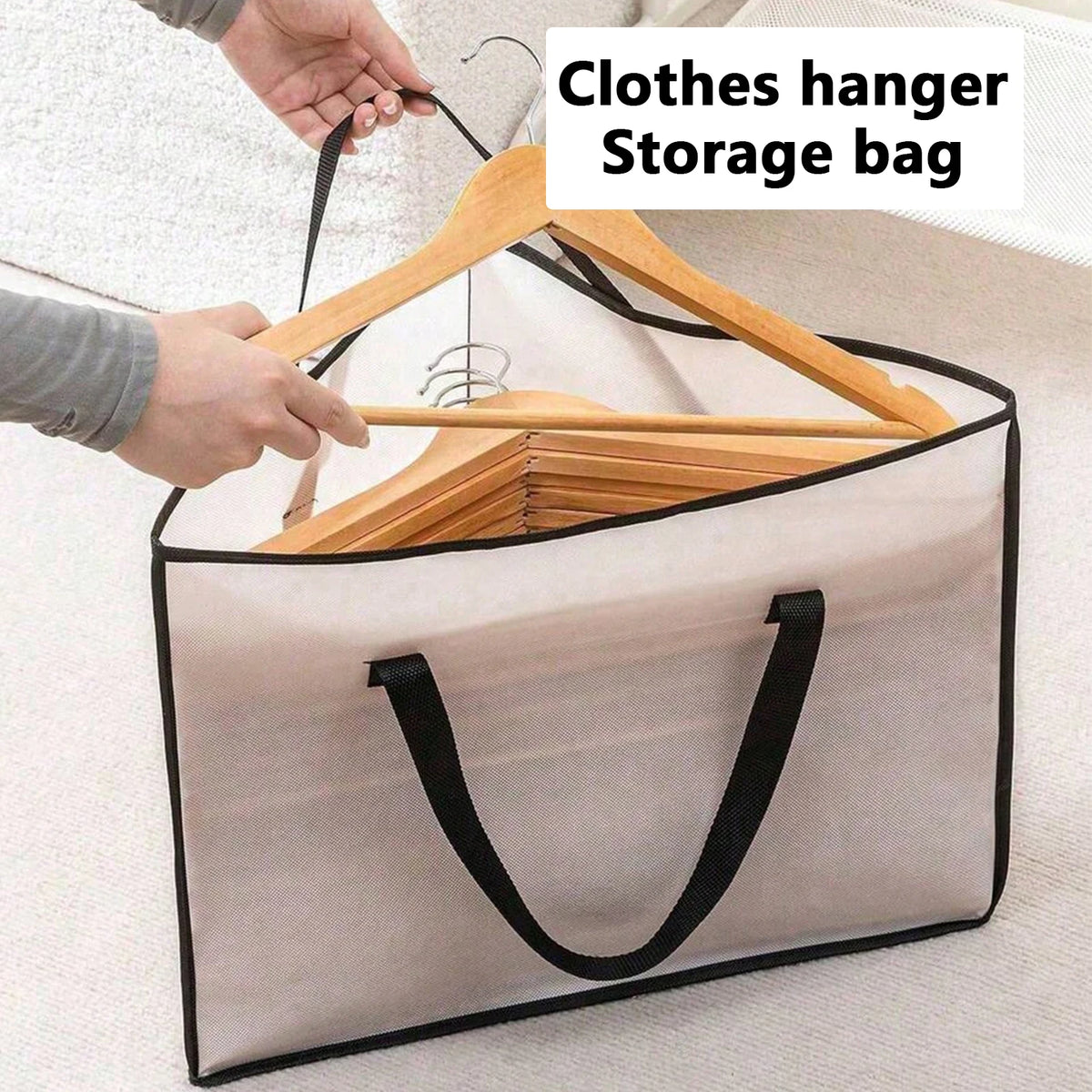 Foldable Triangle Clothes Hanger Organizer Bag – Clear & Large