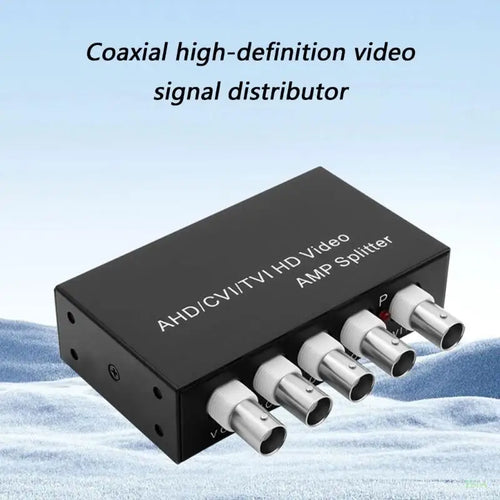 1-In 4-Out Coaxial Video Distributor Splitter | Metal Casing