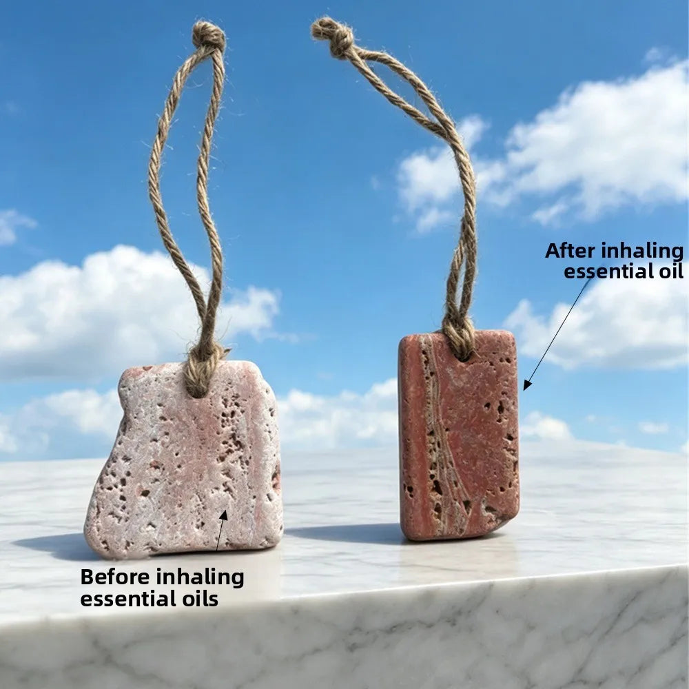 Travertine Aroma Stone Diffuser – Flameless Essential Oil Decor