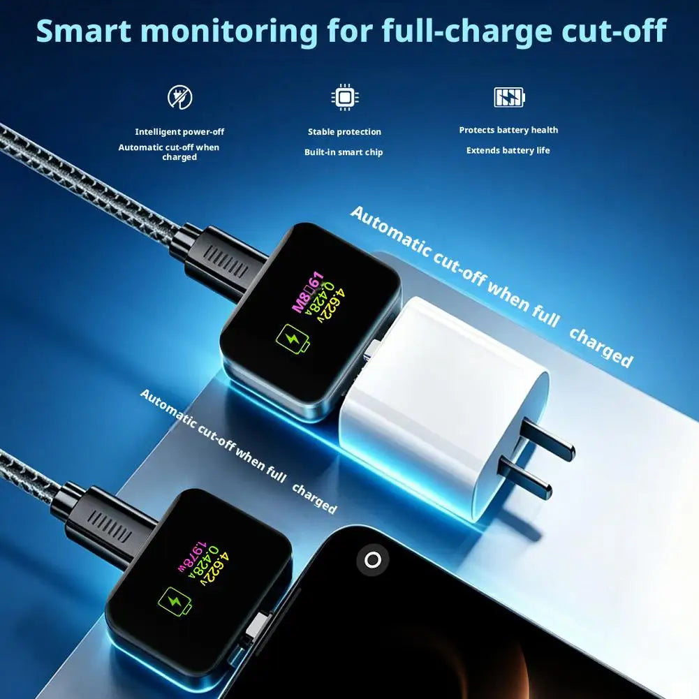 Smart Auto Power-Off USB Charger – 140W Digital Display