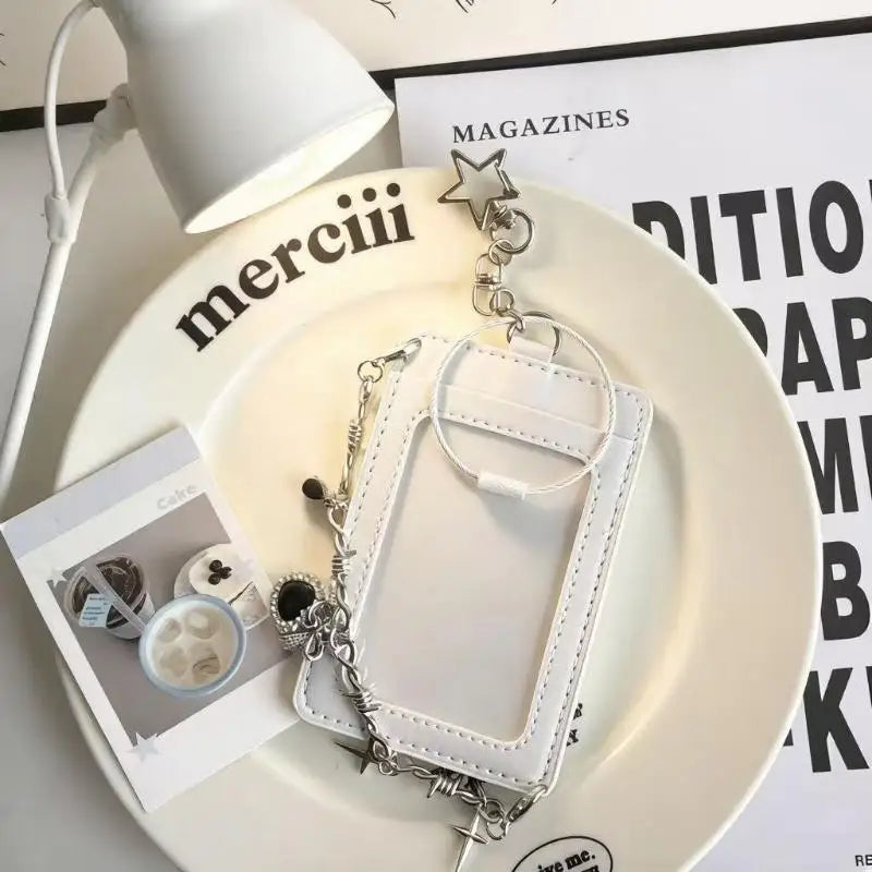 Kpop Photocard Holder PU Leather Keychain & Bag Charm