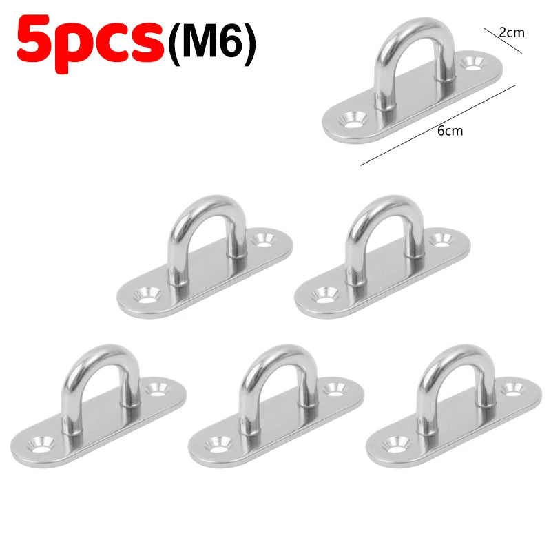 M5 M6 Stainless Steel Oblong Pad Eye Hook Ring – Marine Grade