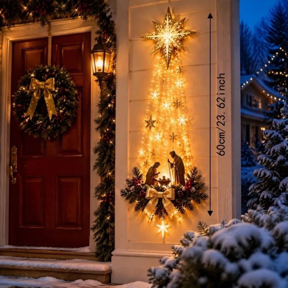 Lighted Nativity Scene Wall Décor – Warm White LED 60cm