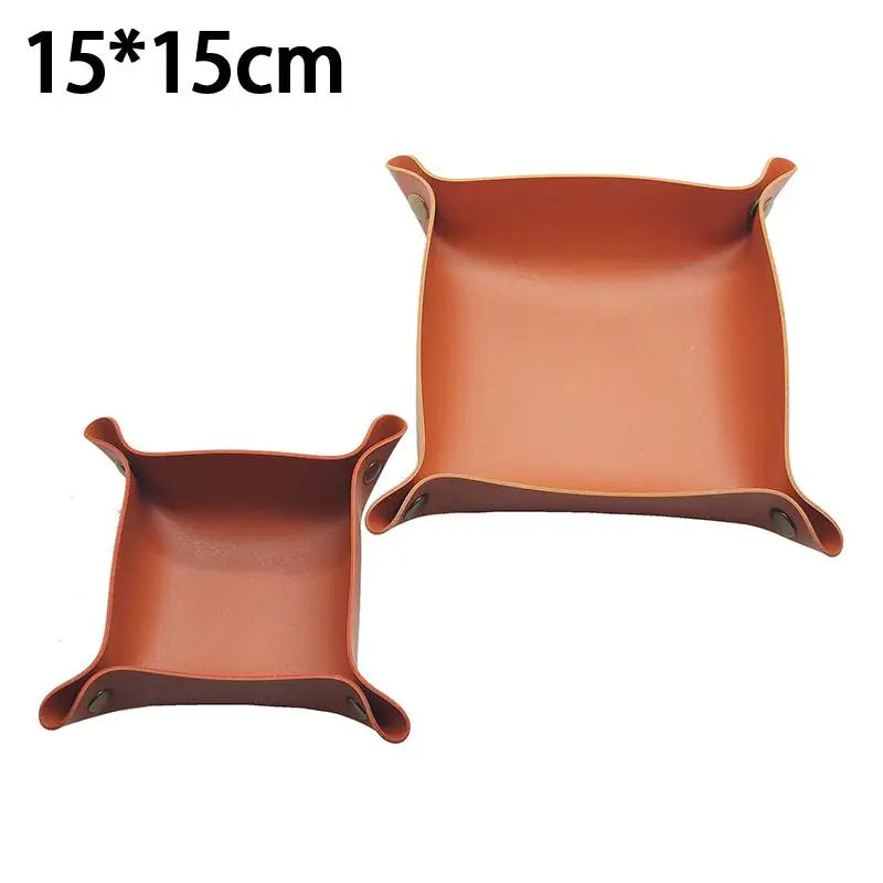 Square PU Leather Desktop Storage Tray – Nordic Organizer