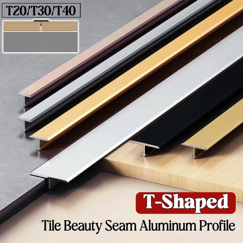 T-Shape Aluminum Floor Transition Strip | Tile Gap Edge Profile