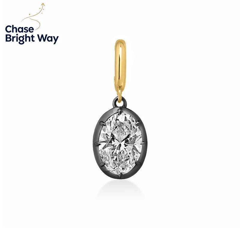 Women's Dainty CZ Pendant Necklace | Mixed Metal Bead Chain